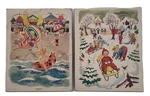 Vintage Playskool Golden Press Tray Puzzles Snow & Beach 80-12D 80-12C Damage. Fixed Price $21.87.