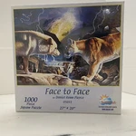 New Sunsout Face To Wolf Tiger 1000 Piece Jigsaw Puzzle 27 X20. Fixed Price $18.62.