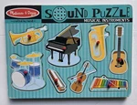 Melissa Doug Wooden Sound Puzzle Musical Instruments Grip Handles Works Toys. Fixed Price $12.13.
