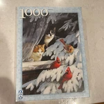 Bird Watchers 1000 Piece Jigsaw Puzzle Fx Schmid Persis Clayton Weirs Cats Nib. Fixed Price $28.80.