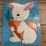 Rare Vintage Playskool Wood Puzzle Rabbit #275-22 Gc 10 Pieces. Fixed Price $27.71.