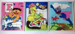 Lot Of 3 Vintage Sesame Street Wooden Puzzles Playskool Ernie, Big Bird, Grover. Fixed Price $22.00.