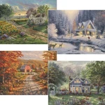 Ceaco Thomas Kinkade Seasons Multi Pack Jigsaw Puzzle. Fixed Price $24.99.