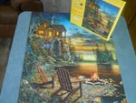 Sunsout Summer Pleasure By Jim Hansel 1500 Piece Jigsaw Puzzle Cabin Lake. Fixed Price $19.99.