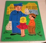 Vintage Playskool Puzzle Milkman Delivery 17 Pc Wooden Tray Complete 195-7. Fixed Price $13.98.