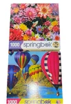 Springbok Lot Of 2 Jigsaw Puzzles 1000 Pc Flowers & Hot Air Balloons. Fixed Price $12.00.