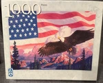 1000 Piece Puzzle American Pride Bald Eagle In Flight Us Flag Schmidt Sealed Bag. Fixed Price $10.00.