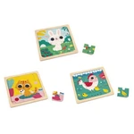 Janod My First Jigsaw - 3 Wood Puzzles 9 Pieces Per Cute Fore.... Fixed Price $58.52.