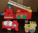 Hema Netherlands Europe Wooden Fire Truck Engine Bonus Cars Melissa & Doug Lot. Fixed Price $14.99.