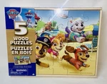 Nickelodeon Paw Patrol 5 Wooden Puzzle Set Storage Box Spin Master New Sealed. Fixed Price $16.50.