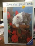 Ravensburger Puzzle 500 Pc 142958 Kittens With Roses Photo 1992 Nib 230105. Fixed Price $29.99.