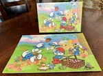 Vintage Smurf 100 Piece Puzzle Milton Bradley 1988 Picnic Complete 4190-9. Fixed Price $18.39.