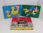 Vintage 1950'S Inlaid Built Rite Sta-n-place Two Furry Puzzles Fuzzy Feel. Fixed Price $29.99.