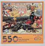 New & Sealed 1989 Ceaco On The Right Track 550PC Jigsaw Puzzle About Trains. Fixed Price $28.49.