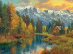 Abraham Hunter - Canadian Rockies 1000 Piece Puzzle Jigsaw Pcs. Fixed Price $27.99.