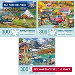 Bits And Pieces - Value Set Of Three Large 300 Jigsaw Puzzles For Adults. Fixed Price $46.86.