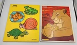 Vtg Wooden Playskool Puzzle 359-07 Simba Sarabi Lion King & 180-11 Water Pals. Fixed Price $19.99.