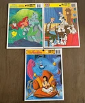 Vtg 3 Disney Golden Frame Tray Puzzles Little Mermaid - Aladdin 101 Dalmatians. Fixed Price $26.50.