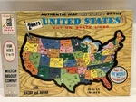 Vintage 1961 Milton Bradley Mb Puzzle Map Of United States & World Complete. Fixed Price $18.95.