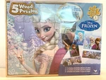 Disney Frozen Elsa Anna Five Wood Puzzles In Storage Box Brand New 2015. Fixed Price $16.99.