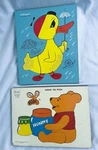 Vintage Wooden Tray Puzzles 1965 Sears Winnie The Pooh & Playskool Duck 275-30. Fixed Price $9.99.