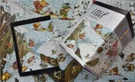 Heye Puzzle 8316 Comic Cartoon Jigsaw Loup 500P. Happy Skiing Triangle Box 1978. Fixed Price $44.99.