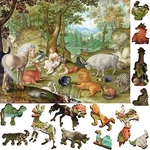 Wooden Jigsaw Puzzle For Adults By Foxsmartbox -390 Pcs-orpheus Charming Animals. Fixed Price $105.99.