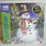 Springbok 1000 Piece Jigsaw Puzzle Feathered Friends Snowman New Sealed. Fixed Price $18.60.