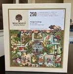 Vintage Greetings Wentworth Wooden Jigsaw PUZZLE(250 Pieces)retired Merry Christ. Fixed Price $35.00.