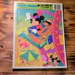 Walt Disney Mickey Mouse Golden Frame Tray Puzzle Vintage 1984 Amusement Park. Fixed Price $9.99.