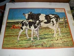 Vintage Milton Bradley Inlay Tray Puzzle From 1959 Cows #4304-X4. Fixed Price $15.29.