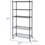 5-TIER Storage Shelf Rack Wire Unit Shelves For Home Office With Wheel Caster. Fixed Price $52.19.