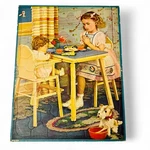 Vintage Walzer Wooden Puzzle Girl Praying At Table, 1950S Mid-century Art. Fixed Price $12.76.