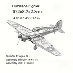 3D Metal Military "hurricane Fighter" Diy Puzzle Model Kit. Easy Assemble Toy. Fixed Price $7.99.