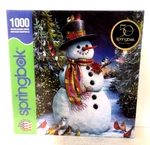 Springbok 1000 Pc "feathered Friends" Snowman & Birds Puzzle 24X30 New Fast Ship. Fixed Price $12.99.