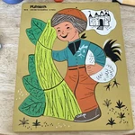Vintage Wood Playskool Jack And The Beanstalk Inlaid Puzzle 185-18. Fixed Price $16.99.