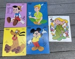 Lot 5 Disney Vintage Playskool Wood Tray Puzzles Peter Pan Pluto Pinocchio Dopey. Fixed Price $39.99.