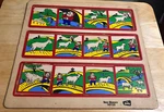 Vintage See-quees By Judy Sequence Tray Puzzle Goats #110120 Heavy Cork Board. Fixed Price $5.59.