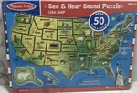 Melissa & Doug Deluxe Wooden Usa Map Sound Children's Puzzle New Factory Sealed. Fixed Price $18.99.