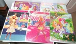Lot Vtg Cardboard Tray Puzzles 2 Golden Barbie Sealed + 3 Patch Princess Unicorn. Fixed Price $24.00.