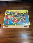 Vintage Jessup Tee Pee Toys Cardboard United States Map Puzzle Inlaid. #167. New. Fixed Price $10.00.