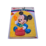 Disney Mickey Mouse Toddler Baby With Drum Plastic 3-D Tray Puzzle, Vtg 1984. Fixed Price $45.99.
