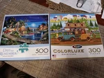 2 Puzzles-rose Art Tahoe Station 300 Lrg Pcs & Buffalo-"autumn Memories" 500PC. Fixed Price $12.58.