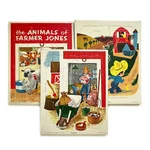 Three 1950S Playskool Puzzles Golden Press Tray Farmer & Animals. Fixed Price $18.00.