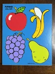 Vintage Playskool Favorite Fruits Wood Puzzle 180-06 Four Pieces Made Usa. Fixed Price $13.59.