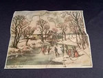 3 C1940-50 Wooden Jigsaw Puzzles Skating Pond, Deer, Creche. Fixed Price $39.99.