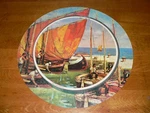 Vintage 1967 Milton Bradley Contempo "golden Sails" 650PC Circular Jigsaw Puzzle. Fixed Price $30.00.