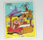 Playskool Wood Tray Puzzle #340-2 Fred And Barney Arrive 17 Pieces Usa Made 1980. Fixed Price $6.76.