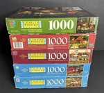 5 Charles Wysocki Jigsaw Puzzles 1000 Pcs Milton Bradley Americana *unverified. Fixed Price $34.88.