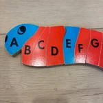 Vintage Alfa Worm Wooden Alphabet Puzzle Mcgraw Hill Instructo Complete. Fixed Price $26.00.